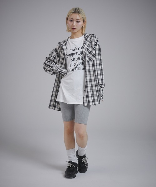 ENVYM（アンビー）の「テレコバイカーパンツ（その他パンツ・レディース・グレー/ブラック・FREE）」の11枚目の写真