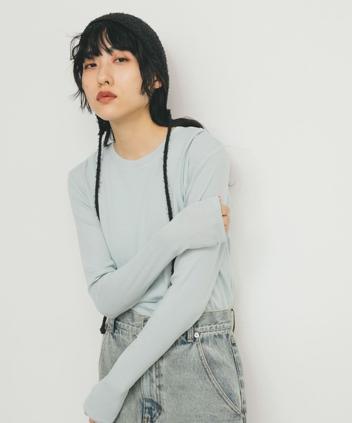 KBF（ケイビーエフ）の「スプリングニットボンネット（ニットキャップ/ビーニー・レディース・ブラック/ベージュ・ONE）」の9枚目の写真