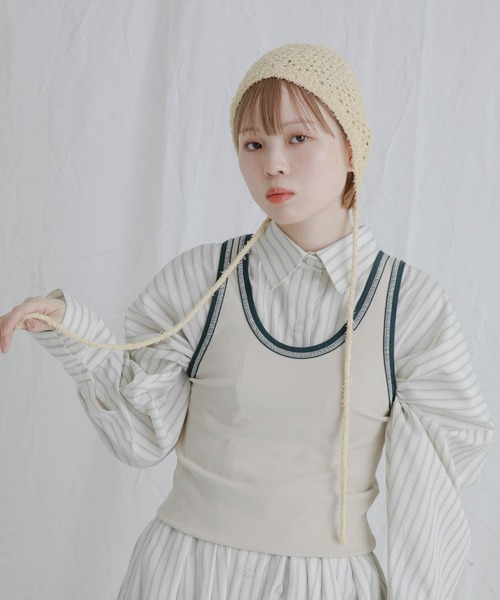 KBF（ケイビーエフ）の「スプリングニットボンネット（ニットキャップ/ビーニー・レディース・ブラック/ベージュ・ONE）」の16枚目の写真