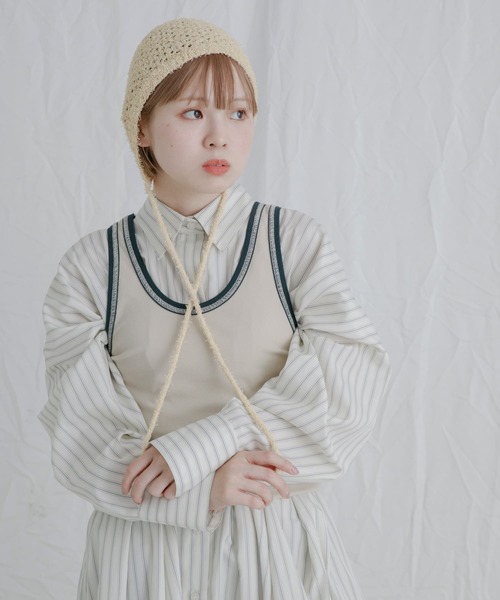 KBF（ケイビーエフ）の「スプリングニットボンネット（ニットキャップ/ビーニー・レディース・ブラック/ベージュ・ONE）」の19枚目の写真