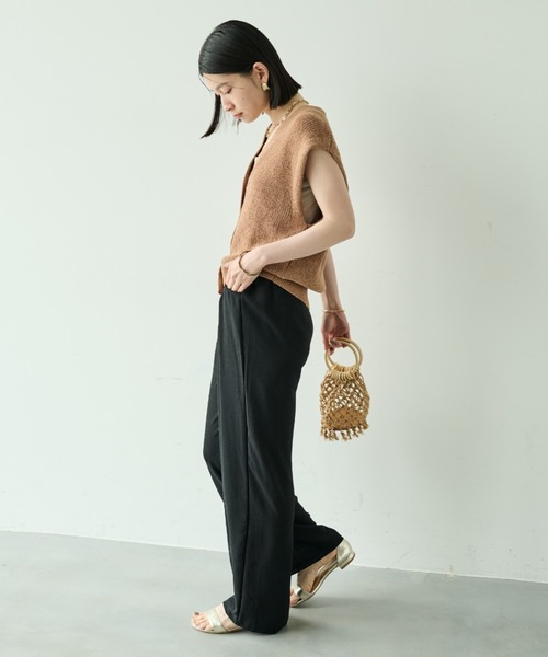 Shelly island（シェリーアイランド）の「ゴールドボタンVネックベスト（ベスト・レディース・ベージュ/ブラック・FREE）」の18枚目の写真