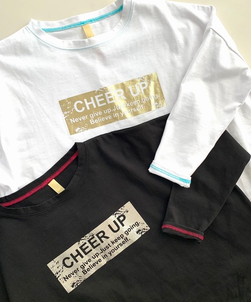 Q(キュー)の「スクエア箔プリントロンT(Tシャツ/カットソー・レディース・ブラック/ホワイト・MEDIUM)」の21枚目の写真