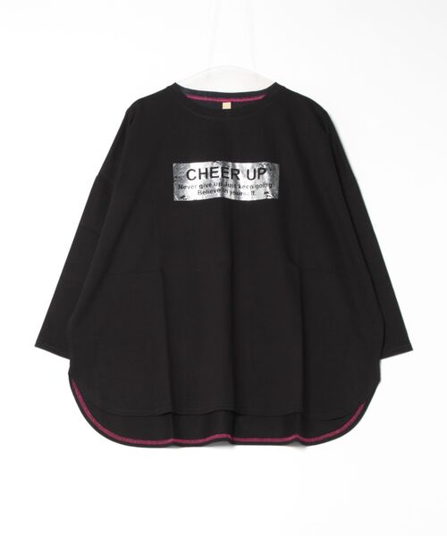 Q(キュー)の「スクエア箔プリントロンT(Tシャツ/カットソー・レディース・ブラック/ホワイト・MEDIUM)」の11枚目の写真