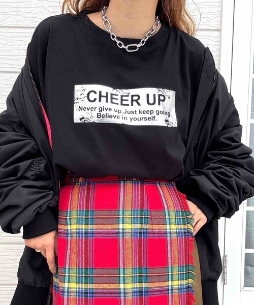 Q(キュー)の「スクエア箔プリントロンT(Tシャツ/カットソー・レディース・ブラック/ホワイト・MEDIUM)」の13枚目の写真