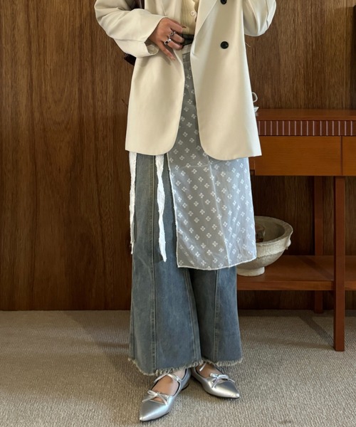 efill(エフィル)の「ドット フラワー シアー レイヤード 巻きスカート(スカート・レディース・ホワイト・FREE)」の22枚目の写真