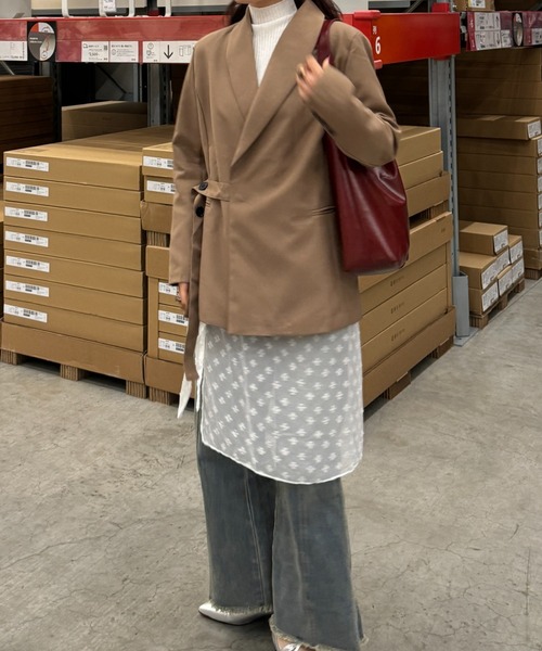 efill(エフィル)の「ドット フラワー シアー レイヤード 巻きスカート(スカート・レディース・ホワイト・FREE)」の21枚目の写真