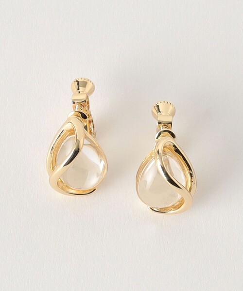 green label relaxing（グリーンレーベルリラクシング）の「クリア シズク メタルフレーム イヤリング（イヤリング・レディース・ゴールド/シルバー/コバルトブルー・FREE）」の8枚目の写真