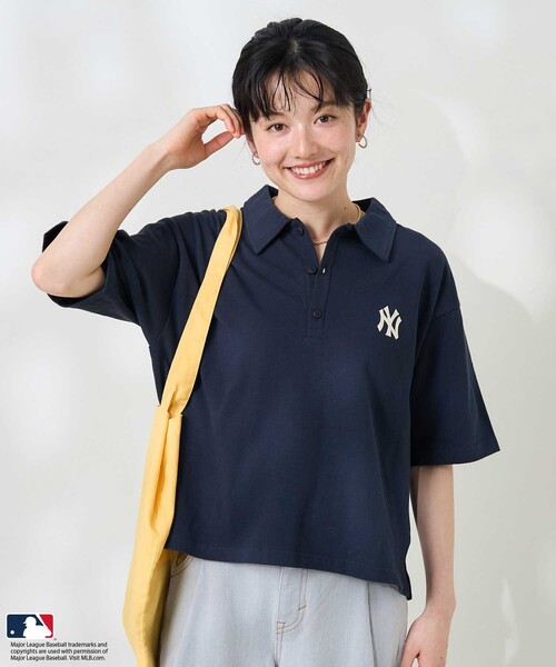 FREAK'S STORE(フリークスストア)の「MLB ポロTシャツ/ポロシャツ(Tシャツ/カットソー・レディース・ホワイト/ライトグレー/チャコール/ネイビー・フリ-)」の4枚目の写真