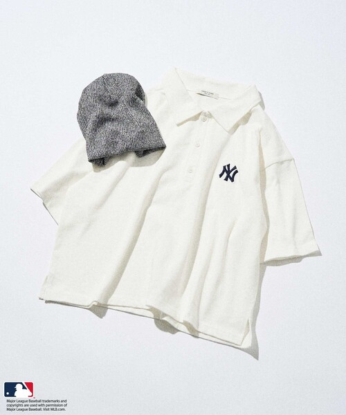 FREAK'S STORE(フリークスストア)の「MLB ポロTシャツ/ポロシャツ(Tシャツ/カットソー・レディース・ホワイト/ライトグレー/チャコール/ネイビー・フリ-)」の1枚目の写真