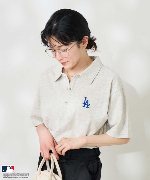 FREAK'S STORE(フリークスストア)の「MLB ポロTシャツ/ポロシャツ(Tシャツ/カットソー・レディース・ホワイト/ライトグレー/チャコール/ネイビー・フリ-)」の10枚目の写真