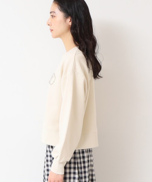 新品♡デッサン Dessin♡スタッズDマーク付き クロップド丈スウェット♡ セール】【洗える】スタッズDマーク付きクロップド丈スウェット