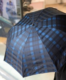ビームス 折り畳み傘 58cm 日本製 ブルー×ブラック チェック柄 ビームス 折り畳み傘 58cm 日本製 ブルー×ブラック チェック柄