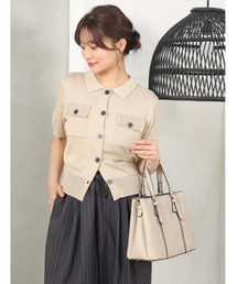 Edit Sheen | 衿付半袖ニットカーディガン(カーディガン/ボレロ)