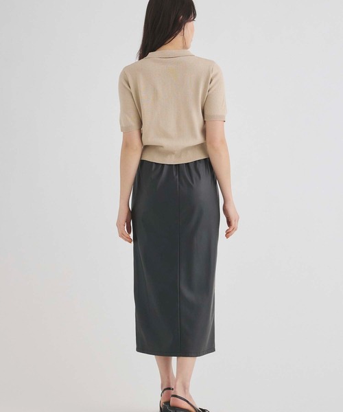 Edit Sheen（エディットシーン）の「衿付半袖ニットカーディガン（カーディガン/ボレロ・レディース・ベージュ/ブラック・M）」の12枚目の写真