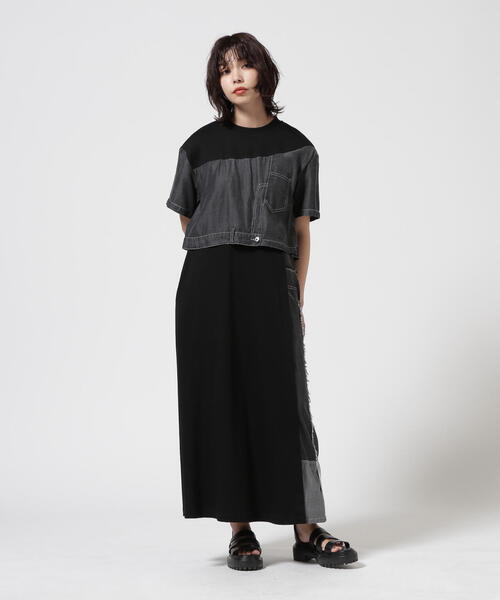 AULA AILA（アウラアイラ）の「AULA AILA/アウラアイラ/別注デニムコンビカットワンピース（ワンピース・レディース・ブラック/グレー・0）」の13枚目の写真