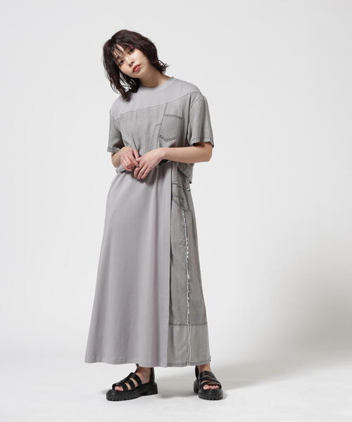 AULA AILA（アウラアイラ）の「AULA AILA/アウラアイラ/別注デニムコンビカットワンピース（ワンピース・レディース・ブラック/グレー・0）」の12枚目の写真