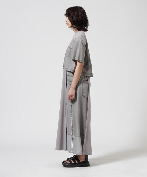 AULA AILA（アウラアイラ）の「AULA AILA/アウラアイラ/別注デニムコンビカットワンピース（ワンピース・レディース・ブラック/グレー・0）」の15枚目の写真