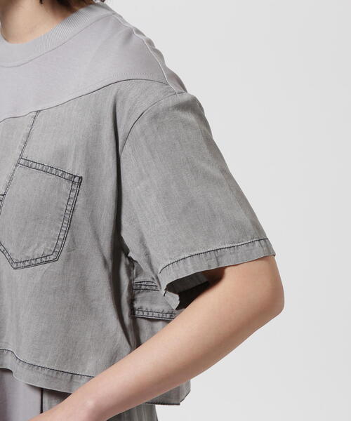 AULA AILA（アウラアイラ）の「AULA AILA/アウラアイラ/別注デニムコンビカットワンピース（ワンピース・レディース・ブラック/グレー・0）」の18枚目の写真