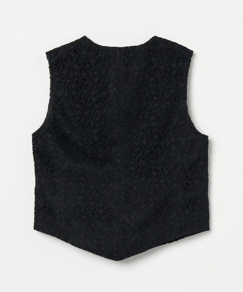 HELIOPOLE(エリオポール)の「EMBROIDERY LACE VEST(ベスト・レディース・アイボリー/ブラック・38)」の4枚目の写真