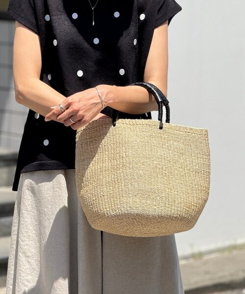 BEARDSLEY(ビアズリー)の「アバカタルバッグ(かごバッグ・レディース・サーモンピンク/サンドベージュ・FREE)」の1枚目の写真