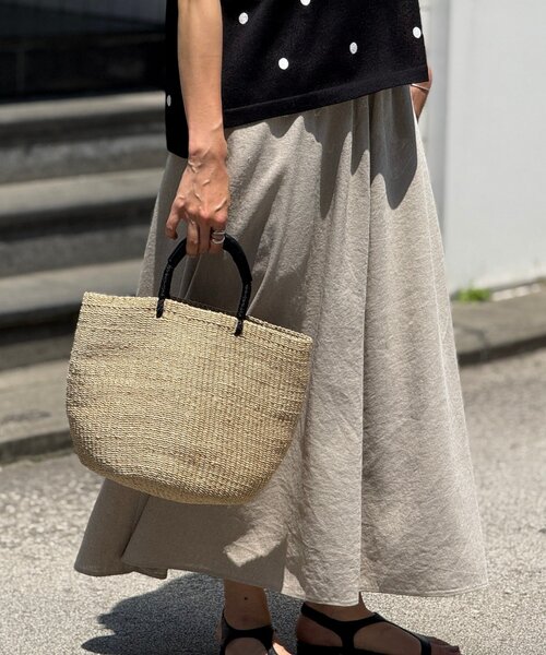 BEARDSLEY(ビアズリー)の「アバカタルバッグ(かごバッグ・レディース・サーモンピンク/サンドベージュ・FREE)」の3枚目の写真