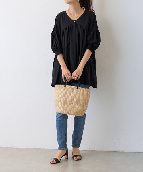 BEARDSLEY(ビアズリー)の「アバカタルバッグ(かごバッグ・レディース・サーモンピンク/サンドベージュ・FREE)」の7枚目の写真