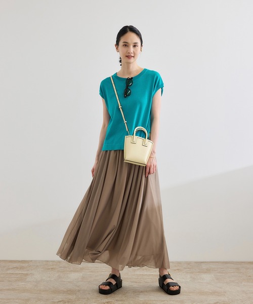 ROPE'（ロペ）の「【洗える】オーガニックコットンハイゲージフレンチスリーブニット（ニット/セーター・レディース・ネイビー/ホワイト/ターコイズブルー・FREE）」の17枚目の写真