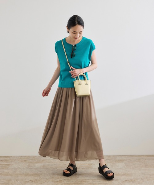 ROPE'（ロペ）の「【洗える】オーガニックコットンハイゲージフレンチスリーブニット（ニット/セーター・レディース・ネイビー/ホワイト/ターコイズブルー・FREE）」の18枚目の写真