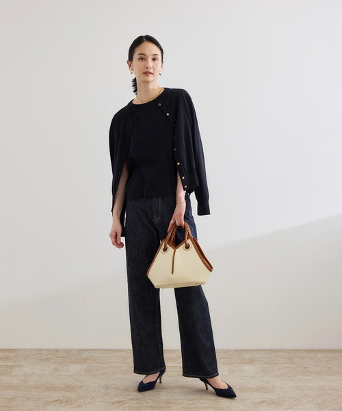 ROPE'（ロペ）の「【洗える】オーガニックコットンハイゲージフレンチスリーブニット（ニット/セーター・レディース・ネイビー/ホワイト/ターコイズブルー・FREE）」の19枚目の写真