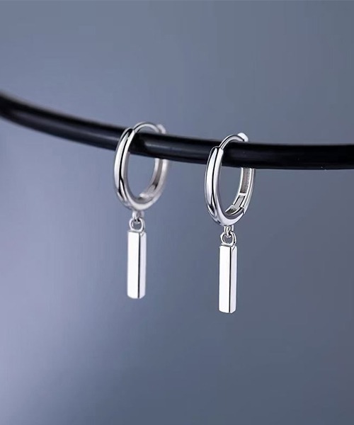 WARAIJOGO（ワライジョウゴ）の「【WARAIJOGO】EK286/ドロップフープリングピアス/両耳用(NEZ)（ピアス（両耳用）・メンズ・シルバー・FREE）」の5枚目の写真