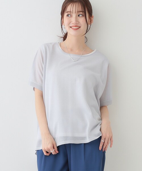 SHOO・LA・RUE(シューラルー)の「【2点セット】インせず着られるシアーニット+タンクトップ(その他トップス・レディース・ライトグレー/グリーン/ブラック/イエロー系その他・01/02/03)」の1枚目の写真