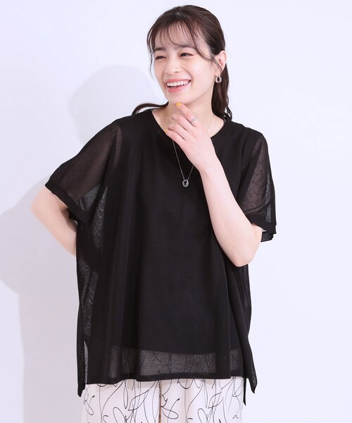 SHOO・LA・RUE(シューラルー)の「【2点セット】インせず着られるシアーニット+タンクトップ(その他トップス・レディース・ライトグレー/グリーン/ブラック/イエロー系その他・01/02/03)」の5枚目の写真