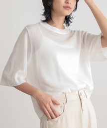 ラメニットシアーTシャツ【サスティナブル】