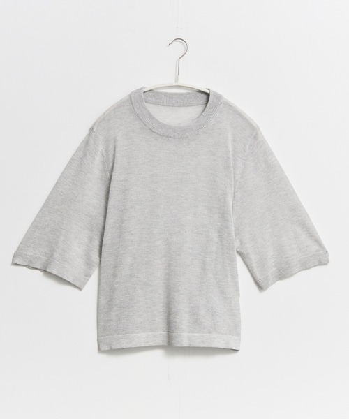 for/c(フォーシー)の「ラメニットシアーTシャツ【サスティナブル】(ニット/セーター・レディース・グレー/ブラウン/ブラック/ホワイト・M/L)」の7枚目の写真
