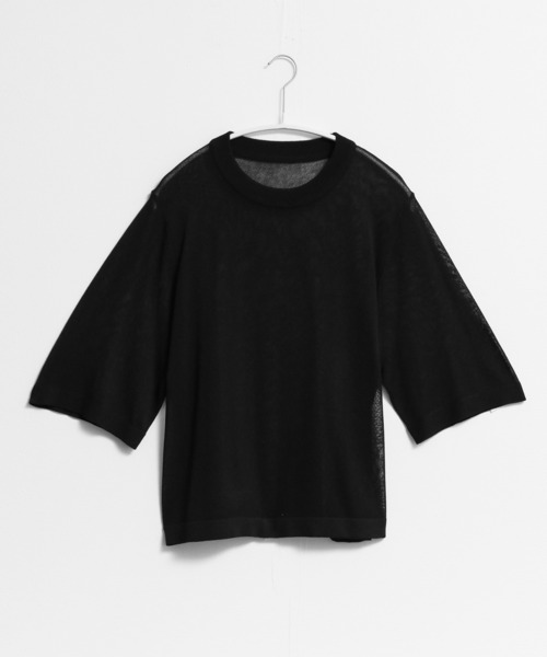 for/c(フォーシー)の「ラメニットシアーTシャツ【サスティナブル】(ニット/セーター・レディース・グレー/ブラウン/ブラック/ホワイト・M/L)」の5枚目の写真