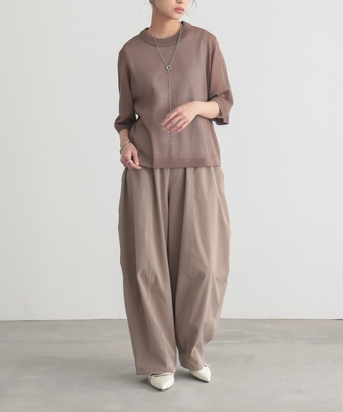 for/c(フォーシー)の「ラメニットシアーTシャツ【サスティナブル】(ニット/セーター・レディース・グレー/ブラウン/ブラック/ホワイト・M/L)」の21枚目の写真