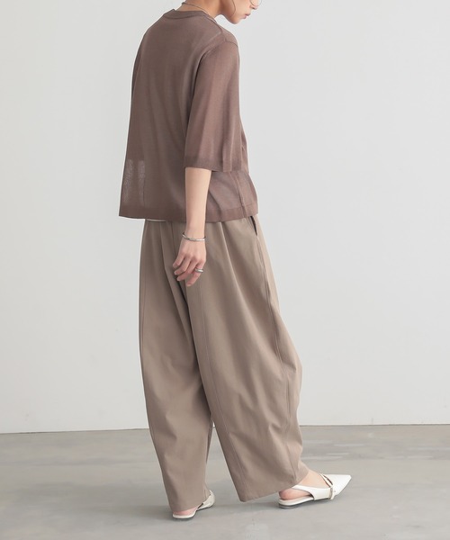 for/c(フォーシー)の「ラメニットシアーTシャツ【サスティナブル】(ニット/セーター・レディース・グレー/ブラウン/ブラック/ホワイト・M/L)」の19枚目の写真