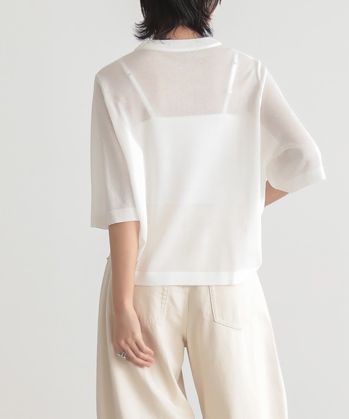 for/c(フォーシー)の「ラメニットシアーTシャツ【サスティナブル】(ニット/セーター・レディース・グレー/ブラウン/ブラック/ホワイト・M/L)」の16枚目の写真