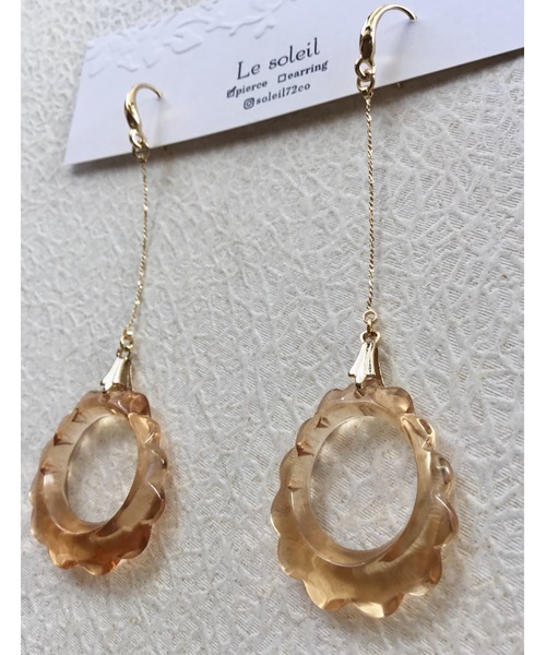 tone(トーン)の「【Le soleil】可憐に揺れる ドイツ製アクリルピアス(MA)(ピアス(両耳用)・レディース・ゴールド・FREE)」の2枚目の写真