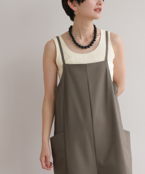 JOURNAL STANDARD relume（ジャーナルスタンダード　レリューム）の「コットンスラブリブタンクトップ（タンクトップ・レディース・ベージュ/アイボリー/チャコールグレー・FREE）」の14枚目の写真