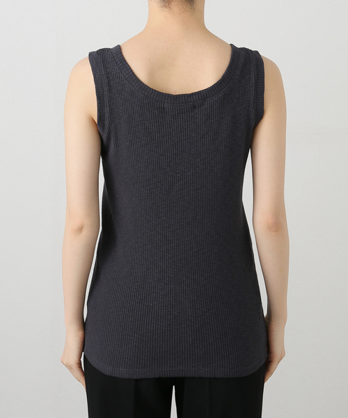 JOURNAL STANDARD relume（ジャーナルスタンダード　レリューム）の「コットンスラブリブタンクトップ（タンクトップ・レディース・ベージュ/アイボリー/チャコールグレー・FREE）」の10枚目の写真