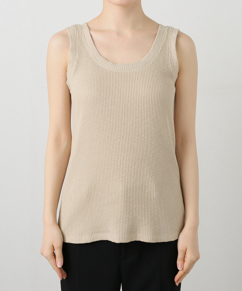 JOURNAL STANDARD relume（ジャーナルスタンダード　レリューム）の「コットンスラブリブタンクトップ（タンクトップ・レディース・ベージュ/アイボリー/チャコールグレー・FREE）」の17枚目の写真