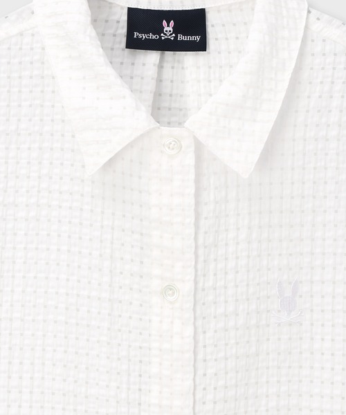 Psycho Bunny（サイコバニー）の「[WOMEN]シアーチェック シャツ（シャツ/ブラウス・レディース・ホワイト/ブラック・FREE）」の9枚目の写真