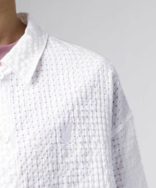 Psycho Bunny（サイコバニー）の「[WOMEN]シアーチェック シャツ（シャツ/ブラウス・レディース・ホワイト/ブラック・FREE）」の3枚目の写真