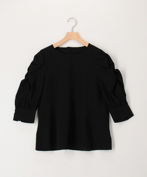 MICO COULIER(ミコクリエ)の「カラミタンブラーブラウス(シャツ/ブラウス・レディース・サックスブルー/ブラック/オフホワイト・38)」の2枚目の写真