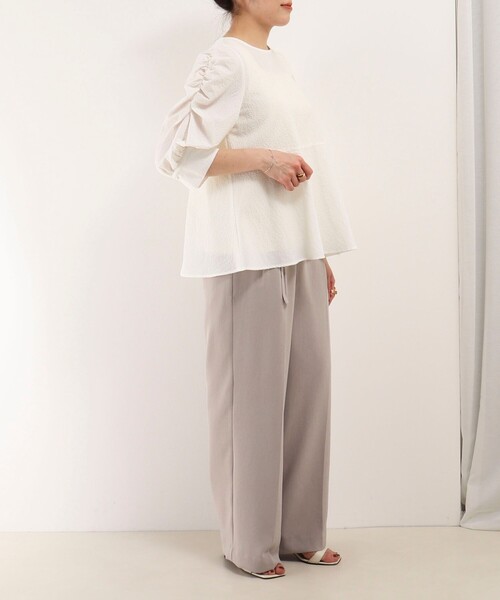 MICO COULIER(ミコクリエ)の「カラミタンブラーブラウス(シャツ/ブラウス・レディース・サックスブルー/ブラック/オフホワイト・38)」の10枚目の写真