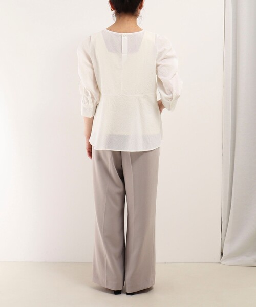 MICO COULIER(ミコクリエ)の「カラミタンブラーブラウス(シャツ/ブラウス・レディース・サックスブルー/ブラック/オフホワイト・38)」の11枚目の写真