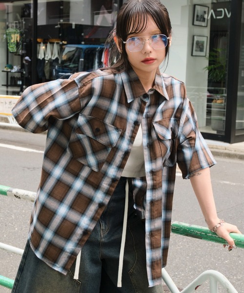 WEGO（ウィゴー）の「WEGO/オンブレチェック半袖シャツ（シャツ/ブラウス・メンズ・その他2/その他1/その他4/その他3/その他6/その他5/その他7・SMALL/LARGE/MEDIUM）」の5枚目の写真