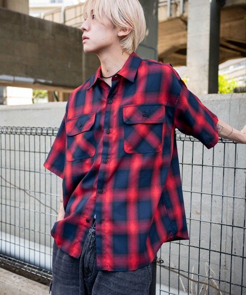 WEGO（ウィゴー）の「WEGO/オンブレチェック半袖シャツ（シャツ/ブラウス・メンズ・その他2/その他1/その他4/その他3/その他6/その他5/その他7・SMALL/LARGE/MEDIUM）」の6枚目の写真