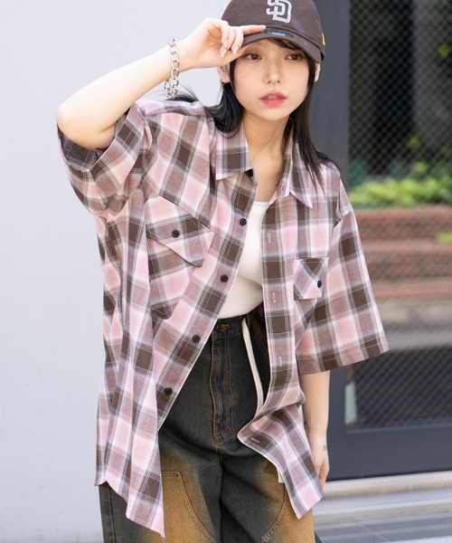 WEGO（ウィゴー）の「WEGO/オンブレチェック半袖シャツ（シャツ/ブラウス・メンズ・その他2/その他1/その他4/その他3/その他6/その他5/その他7・SMALL/LARGE/MEDIUM）」の7枚目の写真